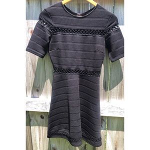 Topshop Black Skate Dress with Sheer Cutouts